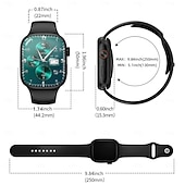 baratos Smartwatch-Relógio inteligente XH018 de 2,06 polegadas com 4G LTE, função celular, pedômetro, lembrete de chamadas, monitor de sono, compatível com Android e iOS, unissex, GPS, chamadas em modo mãos-livres, controle de mídia, classificação IPX-4, caixa de 50 mm.