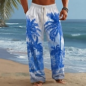 economico Pantaloni casual stampati da uomo-Per uomo Albero di Cocco Palma Piante Tropicali Pantaloni Pantaloni Larghi Pantaloni casual Misura del girovita medio Hawaiano All'aperto Vacanza Abbigliamento mare Coulisse elastica in vita