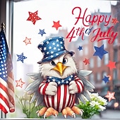  Confezione da 2 adesivi per vetrine, decorazione per vetrine, adesivi elettrostatici rimovibili per il giorno dell'indipendenza americana, festa nazionale, giorno dell'aquila