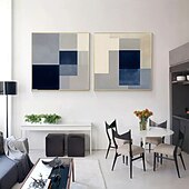 levne Abstraktní malby-plátno nástěnné umění do obývacího pokoje ložnice modrá šedá barevný blok abstraktní graffiti umění olejomalba moderní nástěnné malby obrázky bytové dekorace