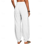 economico Pantaloni di Lusso-Per donna Pantaloni Pantaloni Estivi Pantaloni Larghi Pantaloni da Spiaggia Vacanza Moda Casual Quotidiano Lunghezza intera Semplice Tasca Elastico in vita Comodità Leggero Morbido Inelastico
