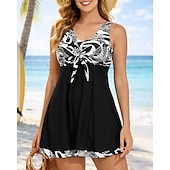 Недорогие Серфинг Танкини и Бикини-Жен. Купальный костюм Танкини 2 предм. Абстракция УФ-защита Эластичный Без рукавов Купальники Купальник Серфинг Дайвинг Плавание Лето