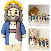 halpa pääsiäinen-50 kpl pieniä Jeesus-hahmoja, mini-Jeesus-hahmoja irtotavarana pääsiäismunien täyttämiseen, vauva-Jeesus-hahmo, miniatyyrihahmot, pääsiäisjeesus piilosta leikkimiseen, uskonnolliset juhlalahjat
