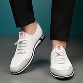 Χαμηλού Κόστους Καθημερινά Sneakers-Ανδρικά λευκά αθλητικά αθλητικά παπούτσια με αεριζόμενο σχεδιασμό, ελαφριά και άνετα, ιδανικά για τρέξιμο και δραστήριες εξόδους