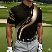 Χαμηλού Κόστους Ανδρικό πόλο γκολφ-Ανδρικά Γεωμτερικό Γκολφ Αθλητικά μπλουζάκια πόλο Κοντομάνικο Μπλουζάκια πόλο Πουκάμισα με γιακά Καθημερινό Ένδυση γυμναστικής και άθλησης Κουμπιά Ανοιξη καλοκαίρι Θαλασσί Μαύρο Βυσσινί