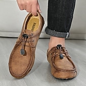 preiswerte Lässige Schnürschuhe-Braune Herren-Freizeitschuhe aus Wildleder, Schnürdesign, leichte, flexible Sohle, klassischer Freizeitstil, geeignet für Alltag und Spaziergänge