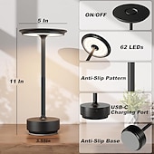 tanie Lampy stołowe-1 opakowanie bezprzewodowych lamp stołowych, ładowalnych, przenośnych lamp zasilanych baterią 5000 mAh, 3-kolorowa lampa stołowa LED z płynnym przyciemnianiem i funkcją pamięci, do użytku na zewnątrz/w jadalni/na patio/w restauracji