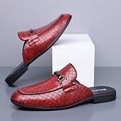 Недорогие Мужские клоги и мюли-Мужские красные лоферы из искусственной кожи, с текстурой под крокодиловую кожу, без шнурков, элегантная свадебная обувь, для торжественных случаев.