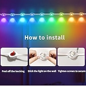 お買い得  スマートホームライト-恒久的な屋外ライト、アプリとリモコン付きの RGB スマート屋外軒先ライト、時間指定の音楽同期 IP67 防水 LED 軒先ライト、パーティー、ハロウィン、クリスマス、屋上、庭に最適