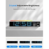 お買い得  スマートデコレーションライト-デジタル目覚まし時計、寝室用デジタル時計、10色に変化するナイトライト、DST、明るさ調節可能、ベッドサイド用ダイナミック音楽同期、ゲーミングPC &amp;テレビのバックライトストリップの装飾