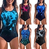 billiga One Pieces Rash Guards-Dam Baddräkt Baddräkter One Pieces Lutning UV-skydd Elastisk Ärmlös Badkläder Baddräkt Surfing Dykning Simmning Sommar