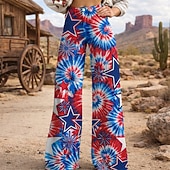  250ή Επέτειος ΗΠΑ Ρετρό / Βίντατζ Δεκαετία '70 Παντελόνια Παντελόνι με φαρδύ πόδι Χίπισσα Ντίσκο Ψηλή Μέση Φανταχτερή Φόρεμα Γυναικεία Μασκάρεμα 4η Ιουλίου Πάρτι Ημέρα της ανεξαρτησίας Ενηλίκων