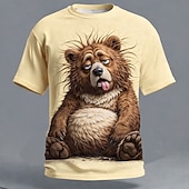 Homens Animal Engraçado Camiseta Manga Curta Camiseta Impressão 3D Gola Redonda Camisa Exagerado Designer Festa Feriado Amarelo cáqui Amarelo 2 Verão Primavera Roupa S M L XL XXL XXXL