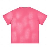 cheap Basic T shirts-Men's T Shirt 100% Cotton Acid Wash Shirt Tee Top Short Sleeves Crew Neck Summer Spring Plain Fashion Designer Basic Garment Dyed Plain Vacation Street Going out Blue Black Pink Top Tee for Men