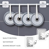 levne Úložiště a organizování-14 ks držáky na záclonové tyče bez vrtání, samolepicí háčky na záclonové tyče bez hřebíků, nastavitelné háčky na záclonové tyče, věšáky na záclony do koupelny, kuchyně, domů, koupelny a hotelu