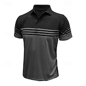 billige Color Block Polo for menn-Herre Poloskjorte i bomull Avslappet Virksomhet Ribbet polokrage Klassisk Kortermet Grunnleggende Moderne Helfarge Horisontale strips Knapper Logo Sommer Vår sommer Normal Mørkebrun Mørkerød Svart
