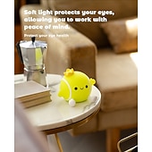 billige Dekorative lys-Tennis nattlampe i silikon med kran, myk LED-nattlampe med berøringskontroll, 2 dimbare nivåer, øyevennlig glød, oppladbar nattlampe til barnerom, søt gave til tenniselskere