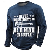  Herren Lustiger Slang T Shirt Langarm T-Shirt 3D-Druck Rundhalsausschnitt Hemd Mode Täglich Basic Lässig Täglich Straße Blau Schwarz Grün Sommer Frühling Bekleidung S M L XL XXL XXXL