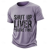  Maglietta divertente da uomo che beve "Stai zitto, fegato, stai bene", maglietta grafica in misto cotone lavato, manica corta, girocollo, abbigliamento casual, abbigliamento s m l xl xxl xxxl