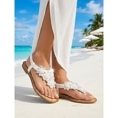 voordelige Vrouwen-Dames boho bloemen kralen sandalen - casual elastische band zomer slippers met versierd ontwerp voor strand of casual outfits
