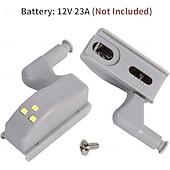 رخيصةأون أضواء الديكور-مجموعة من 10 مصابيح LED بمستشعر مفصلي - مصابيح ذكية تعمل باللمس للخزائن، مناسبة لخزائن المطبخ، وخزائن الملابس، وغرف المعيشة، وغرف النوم، وخزائن الملابس.