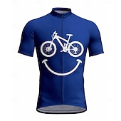 preiswerte Radtrikot Herren-Herren Radtrikot Grafik Geometrisch Kurzarm Fahhrad T-Shirt Trikot Oberteil mit 3 Gesäßtaschen UV-beständig Schnelltrocknend Frontreißverschluss Reflektierende Streifen Sport Schwarz Königsblau Orange