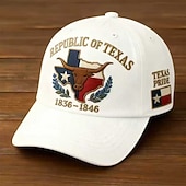  cappello commemorativo della repubblica del texas, berretto da baseball ricamato con il logo dell'orgoglio texano, berretto vintage regolabile in cotone per uomo &donne, 1836–1846 disegno della