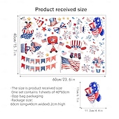  2 דפים של בלוני דגל יום העצמאות האמריקאי מדבקות סטטיות לראווה של דלתות זכוכית