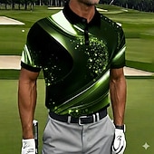 abordables Polo de golf para hombre-Hombre Geométrico Golf Camisetas polo deportivas Camisas de polo Camisas con cuello Casual Ropa Deportiva Botones Verano Primavera Azul Piscina Morado Verde Trébol
