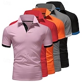 economico Polo classica da uomo-Per uomo Polo Maglia da golf Casuale Sportivo Classico Manica Corta Essenziale Tinta unica Semplice 5 pezzi Confezione multipla Estate Primavera Tutte le stagioni Vestibilità aderente 1 2 3 4 5 6 Polo