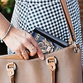 levne úschovna zavazadel a cestování-Pouzdro na pas s blokováním RFID pro ženy a muže, kožená cestovní peněženka na pas s kovovým 3D kovovým odznakem, pouzdro na cestovní doklady, příslušenství