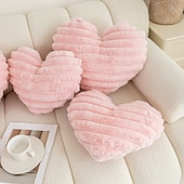 cheap Throw Pillows &amp; Covers-Heart Pillow White Pink Throw Pillows Decorative Pillows.Heart Shaped Throw Pillows for Bed Couch Chair Bedroom Room.Cute Small Pillow for Valentines Day Women Valentine Wedding Home Decor