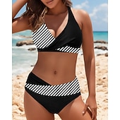 cheap Surfing Tankinis &amp; Bikinis-Women's Halter Bikini Top Bathing Suit 2 Pieces Patchwork Quick Dry High Elasticity Sleeveless Swimwear Swimsuit Surfing Bikini Swimming Summer