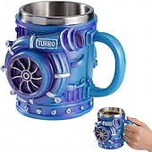 halpa Mukit ja kupit-retro V8-moottorimuki, luovat turboahtimella varustetut mukit, uutuus 3D-mekaaninen kahvikuppi, ihanteellinen lahja autoharrastajille, mekaanikoille &amp;vaihdelaatikot