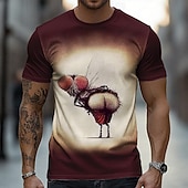  Per uomo Animale Divertente Maglietta Manica Corta maglietta Stampa 3D Girocollo Camicia Esagerato Designer Feste Ferie Marrone Estate Primavera Abbigliamento S M L XL XXL XXXL