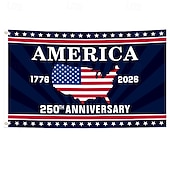 abordables EE. UU. 250.-Bandera de Estados Unidos conmemorativa del 250 aniversario, decoración de ambiente de patio, decoración patriótica, bandera de jardín al aire libre.