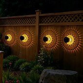 levne Venkovní nástěnná světla-2 ks venkovní solární vodotěsné kreativní duté válcové železné projekční nástěnné osvětlení, závěsné lucerny pro zahradu, dvůr, cestu, trávník, schodiště, krajinářské osvětlení, venkovní dekoraci