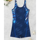 preiswerte One Pieces Rash Guards-Damen Mittel One Piece Rash Guards Badeanzug Badeanzüge Abstrakt Offener Rücken UV Schutz Elastisch Ärmellos Bademode Bodysuit Surfen Tauchen Schwimmen Sommer