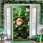 cheap Garage &amp; Door Banners-St. Patrick's Day Posters Door Cover Outdoor Banners Green Hat Shamrock Cute 3D Party Dorm Teens Room College Dorm Guys Man Cave Frat Bedroom Shooting Backgrounds Home Decor