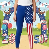  Mädchen 3D Grafik Flagge Hose Leggings 3D-Druck Frühling Herbst Streetwear Basic Stumpfhosen Kinder 4-12 Jahre Lässig Täglich Outdoor Normale Passform