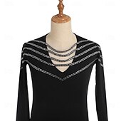 cheap Boys&amp;Men Figure Skating Costumes-Figure Skating Top Men's Ice Skating Tops Black Patchwork High Elasticity Training Competition Skating Wear Classic Crystal / Rhinestone Long Sleeve Ice Skating Figure Skating