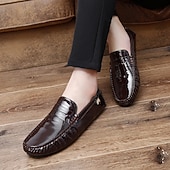 economico Mocassini casual-Per uomo Casual Quotidiano Pelle PU Confortevole Mocassino Rosso marrone Nero Bianco