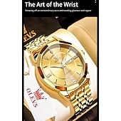 billige Kvartsklokker-Ny Olevs herreklokke for forretningsbruk, kvarts, med lysende kalender og ukevisning, diamantbesatt, uformell og moteriktig vannavstøtende sportsklokke for menn