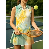 economico Abbigliamento Tennis da donna-Per donna Floreale Abito da tennis Abito sportivo Senza Maniche Stampato Traspirante Tennis Golf Badminton Colletto Polo Collo con zip Vestito Rosa Blu Viola Abbigliamento da tennis
