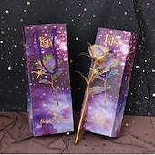 baratos Dia dos Namorados-Rosa de cristal, presente premium para o Dia dos Namorados, rosa artesanal com pétalas de cristal para um presente romântico.