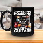 voordelige Mokken &amp; Bekers-Grappige cadeaumok "Het is geen hamsteren als het gitaren zijn" zwarte keramische koffiemok, perfect cadeau voor gitaarliefhebbers en muziekliefhebbers, ideaal voor muzikanten en verzamelaars.