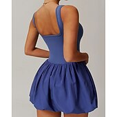 economico Abbigliamento Tennis da donna-Per donna Tinta unita Abito da tennis Gonne da tennis con pantaloncini Abito sportivo Senza Maniche Arricciato Patchwork Tasca Assorbimento degli urti Traspirante Tennis Corsa Fitness Scollo Tondo