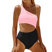 رخيصةأون راش غاردز ون بيس-نسائي ثوب السباحة لباس السباحة ون بيس لون سادة سريع جاف عالية المرونة بدون كم ملابس السباحة تزلج على الماء عطلة سباحة الصيف