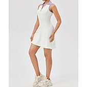 Недорогие Женское платье-Жен. Однотонный Теннисное платье Спортивное платье Без рукавов Застегнуться Влагоотводящие Дышащий Теннис Бег Фитнес Платья Черный Синий Лиловый Теннисная одежда