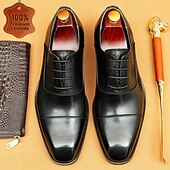levne Klasické Společenské Boty-Pánské černé kožené společenské boty – prémiová společenská obuv do kanceláře, na svatby a elegantní události